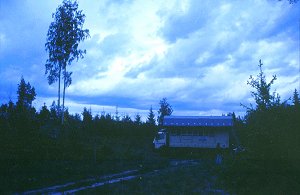 erster freier Stellplatz - bei Nacht!