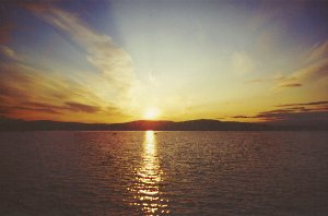 Mitternachtssonne &uuml;ber dem Inarisee